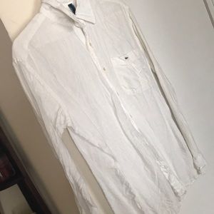 LACOSTE - Men’s white linen button down